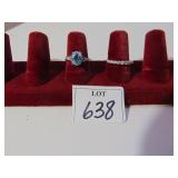 TWO STERLING SILVER 925 SIZE 6 RINGS ONE BLUE