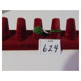 TWO RUSSIAN DIOPSIDE SIZE 6 STERLING 925 SILVER