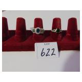 TWO STERLING 925 SILVER SIZE 6 RINGS RUSSIAN