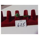 TWO RUSSIAN DIOPSIDE SIZE 6 STERLING 925 SILVER