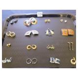 GROUP OF SIXTEEN MATCHED PAIRS EARRINGS GOLD