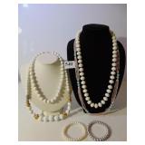 TRIPLE STRAND ROSE QUARTZ BEADS TINY CULTURED