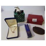 AMETHYST POLISHED STONE NECKLACE IN BOX, MEXICO