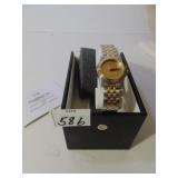 WRISTWATCH SILVER AND GOLD TONE BAND DUQUESNE