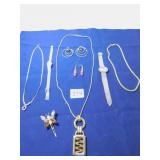 925 CHAIN NECKLACE, MILOR ITALY RHINESTONE