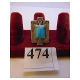 STERLING SILVER RING SIZE 10 WITH ETCHED