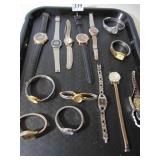 WATCHES 7 INCLUDING GREEN BAND, DAKOTA, TIMEX,