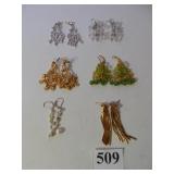 SIX PAIR OF MATCHED EARRINGS RHINESTONES, DROP