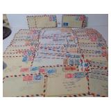 GROUP OF OVER FIFTY ENVELOPES WITH CANCELLED