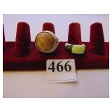 TWO STERLING SILVER RINGS SIZE 10 ONE WITH