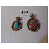 TWO STERLING 925 SILVER PENDANTS ONE CP WITH