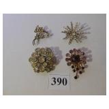 4 RINESTONE PINS