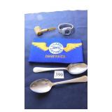 USN MONOGRAMMED TABLESPOONS, US ARMY AWS BLUE