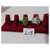 TWO SIZE 6 STERLING 925 RINGS ONE RUSSIAN