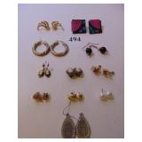 ELEVEN MATCHED PAIRS OF EARRINGS PIERCED AND