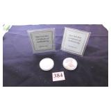 TWO 1 OZ SILVER DOLLAR PAINTED NEW YORK MINT 2000