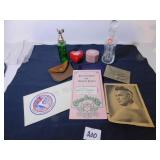 TWO PERFUME BOTTLES, TWO TRINKET BOXES, CABBAGE