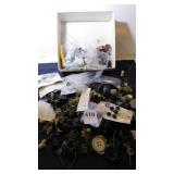 LARGE GROUP OF DARK COLOR BUTTONS ASSORTED SIZES