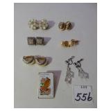 SIX PAIR OF MATCHED EARRINGS AND PA POSTAL STAMP