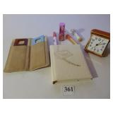 WESTLOCK TRAVEL ALARM CLOCK, HAND MIRRORS IN