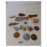 LOCKS SHUTTLE, OWL SLIDES FOR SCARF, SHOE HORN,