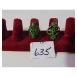 TWO STERLING 925 SILVER COCKTAIL RINGS SIZE 6 ONE