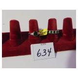 TWO SIZE 6 RUSSIAN DIOPSIDE STERLING 925 RINGS