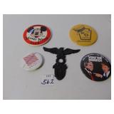 FOUR BUTTON PINS MICKEY MOUSE CLUB CHAPERONE