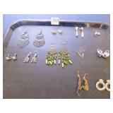 GROUP OF ELEVEN PAIRS MATCHED EARRINGS ONE CLIP