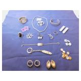 WRISTWATCH, BRACELETS, TWO RINGS, EARRINGS,