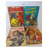 FOUR DELL AND FAWCETT COMIC BOOKS ZANE GREY
