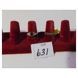 TWO SIZE 6 RUSSIAN DIOPSIDE STERLING 925 RINGS