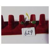 TWO SIZE 6 RUSSIAN DIOPSIDE STERLING 925 RINGS