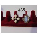 TWO 925 SILVER RINGS SIZE 10