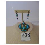 SILVER 925 DROP EARRINGS WITH LIGHT AND DARK BLUE