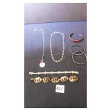 LOVE PENDANT NECKLACE, FIVE BRACELETS