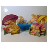 THREE OVERSIZED EASTER STAND UP DECORATIVE CARDS