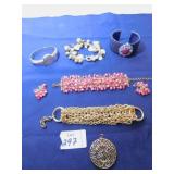 WRISTWATCH, CHARM BRACELET, GOLD TONE NECKLACE