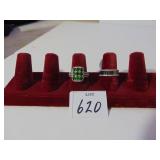 TWO STERLING 925 SILVER SIZE 6 RINGS RUSSIAN