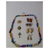 FOUR PAIR OF MATCHED EARRINGS THREE CLIP ONS ONE