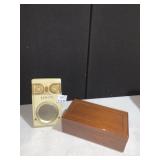 ZENITH TRANSISTOR RADIO AND INLAID WALNUT BOX