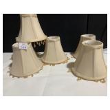 SET OF SIX CLIP ON LAMP SHADE WITH BEADS 5"L AND