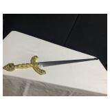 ORNAMENTAL SWORD LIONHEAD ON HANDLE- ENGRAVING ON