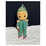 ADORABLE FLOCKED LADYBUG ELF CHRISTMAS ORNAMENT,