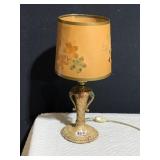 SMALL LAMP WITH IRON BASE WITH PIERCED PAPER