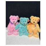 3 TY BEANIE BUDDIES BEARS, ALL WITH TAGS