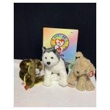 2 TY BEANIE BUDDIES DOGS, BEANIE BUDDIES SNAKE