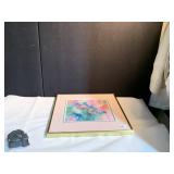 WATERCOLOR SIGNED SALLY SHEFFLER DAMAGE GLASS