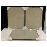 3 NEW 26X20 BRONZE TONE METAL FRAMES WITH GLASS
