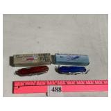 FROST CUTLERY MILITARY KNIFE 1 RED, 1 BLUE